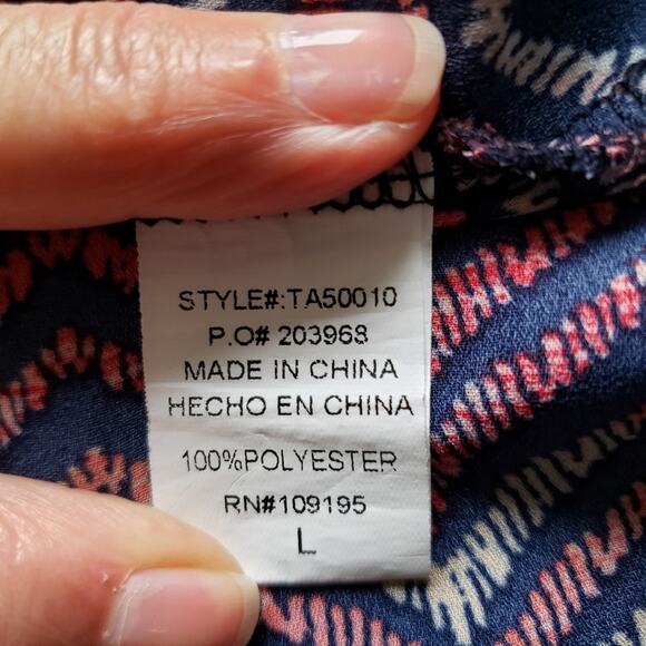 Chevron Striped Zipper Semi Sheer Short Sleeve Top Large Indie Boho Chic Retr - Picture 13 of 13